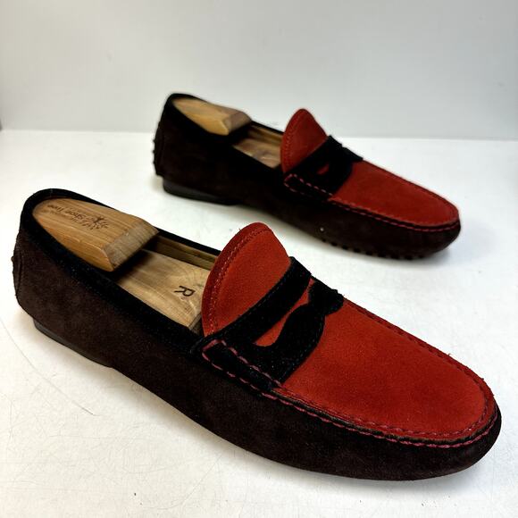 NEW HEEL Ralph Lauren Purple Label Penny Loafer Suede Driver Made in Italy 9.5 D main image 11